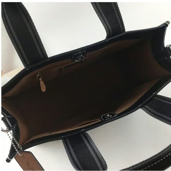 Coach Black and White Messenger Bag with Checkered Design - Picture 5 of 5